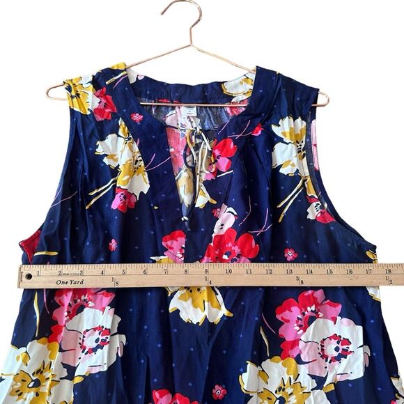 Old Navy Blue Floral Mini Dress - Summer Sleeveless - Large - Picture 6 of 6